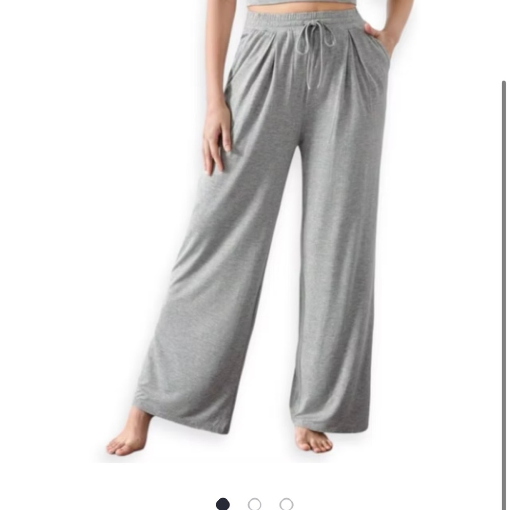 Athleta Wide Leg Gray Ultra Soft Lounging Pants. Size M